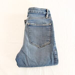 Good American Good Leg GVL67T Blue800 Straight Ripped Denim Jean Size 0 / 25